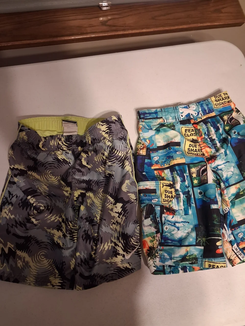 Kids Grey & Yellow Swim Shorts